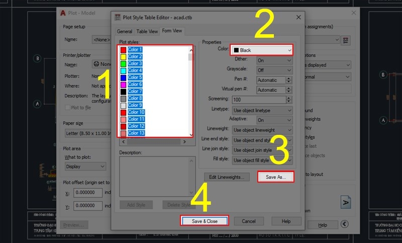 Cách chỉnh nét in trong Cad bằng phần mềm (Bước 4)