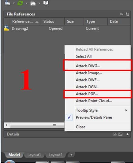 Chèn đối tượng Xref trong CAD (Bước 1)