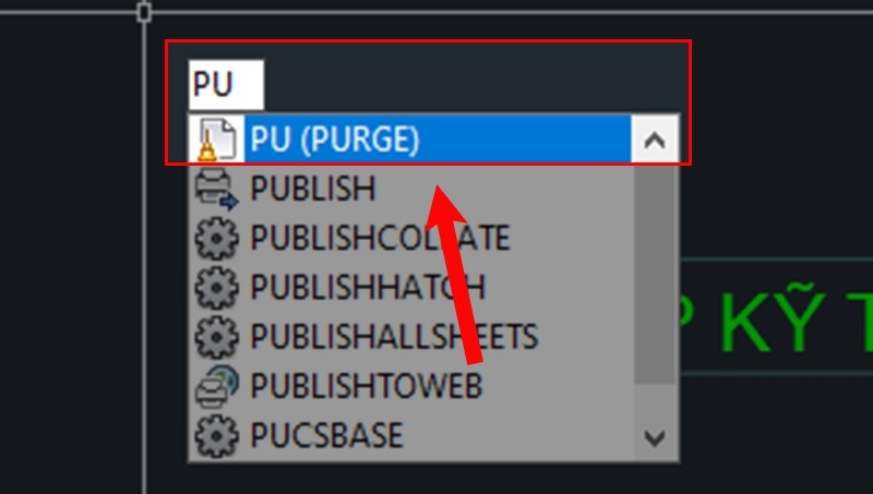 Dùng lệnh Purge để xóa layer trong CAD (Bước 1)