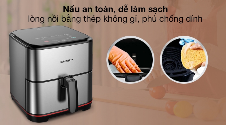 Mẫu nồi chiên không dầu đa năng Sharp KF-AF70EV-ST