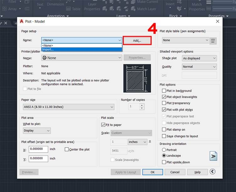 Cách tạo Plot Style trong CAD (Bước 4)
