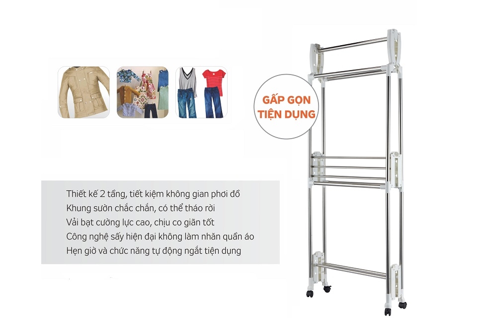 Các loại máy sấy quần áo phổ biến: Máy sấy quần áo Kangaroo KG310