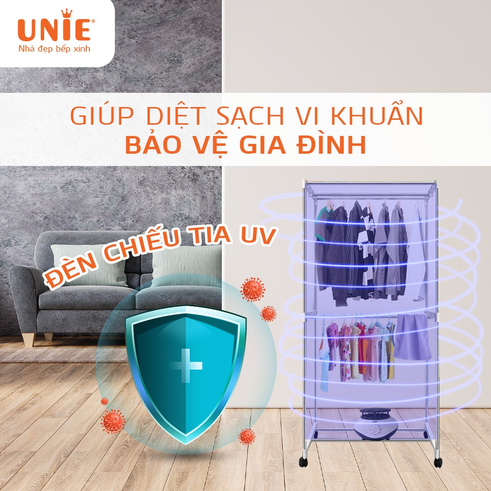 Các loại máy sấy quần áo phổ biến: Máy sấy quần áo UNIE UE-688