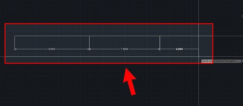 Sử dụng lệnh DIM liên tục trong CAD (Bước 3)