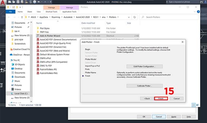 Tạo máy in ảo trong AutoCAD (Bước 10)