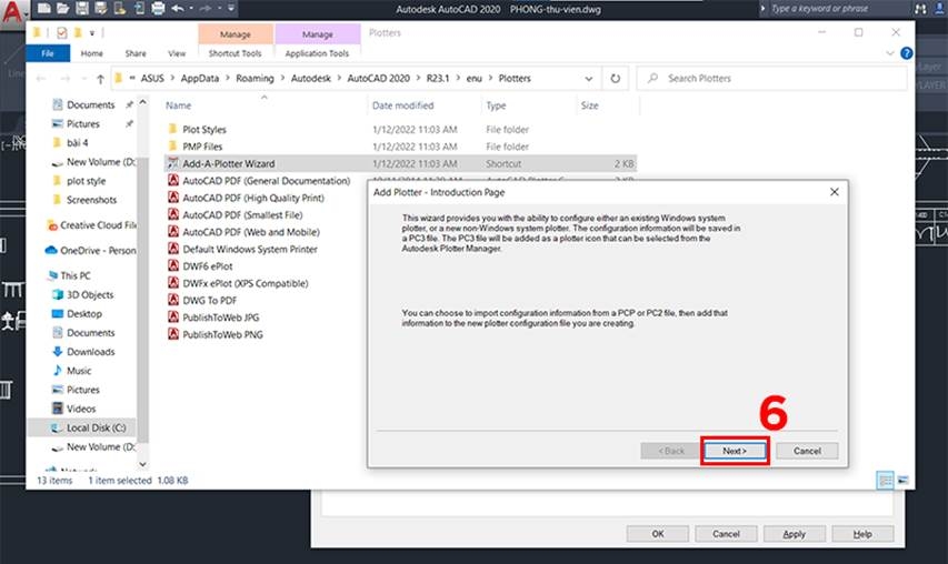 Tạo máy in ảo trong AutoCAD (Bước 5)