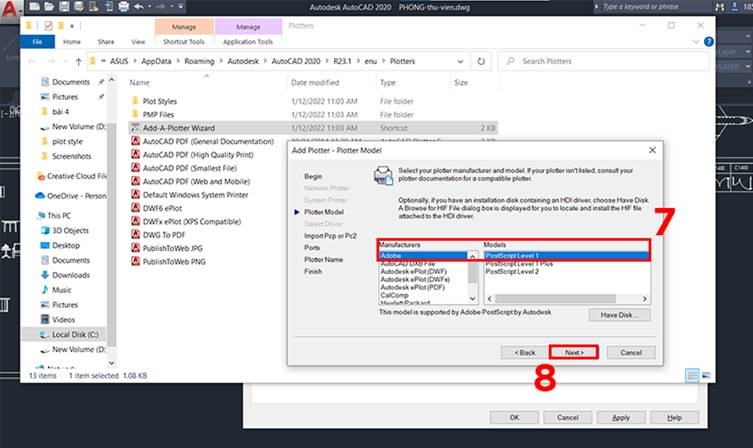 Tạo máy in ảo trong AutoCAD (Bước 6)