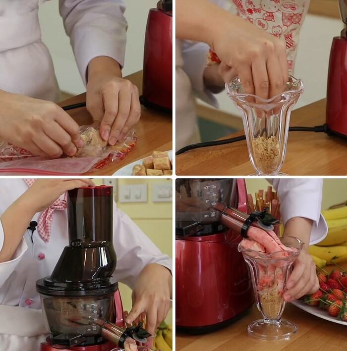 làm kem bằng máy ép chậm