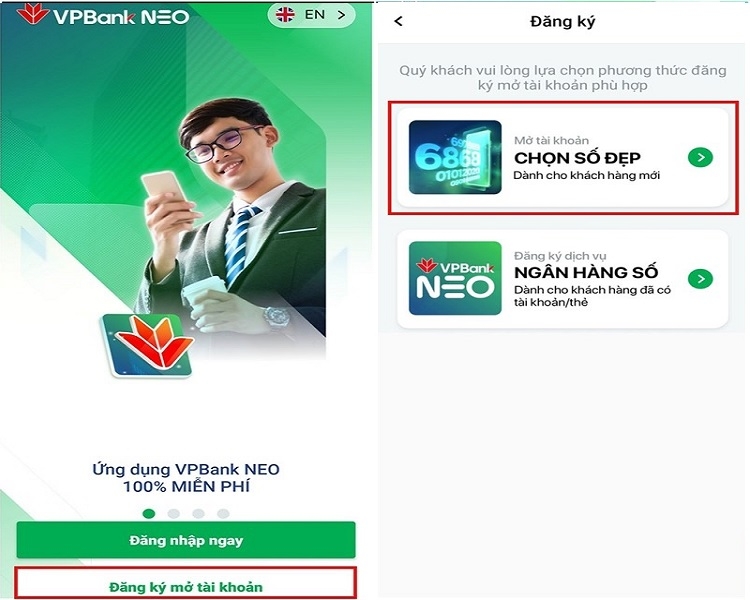 Hướng dẫn mở tài khoản VPBank
