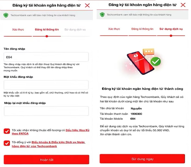 Mở tài khoản Techcombank online (Ảnh 5)