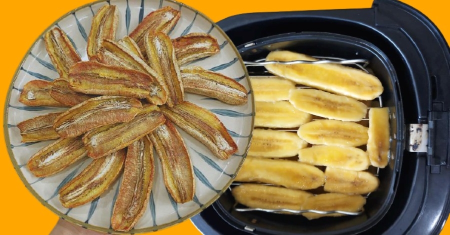 làm chuối sấy bằng nồi chiên không dầu hình 1