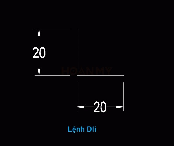 Cách sử dụng lệnh DIM trong CAD - đo đoạn thẳng