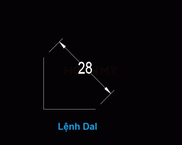 Cách sử dụng lệnh DIM trong CAD - Đo đoạn xiên
