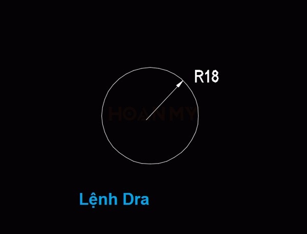 Cách sử dụng lệnh DIM trong CAD - Đo bán kính