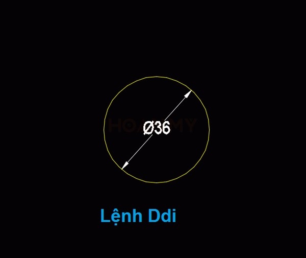 Cách sử dụng lệnh DIM trong CAD - Đo đường kính