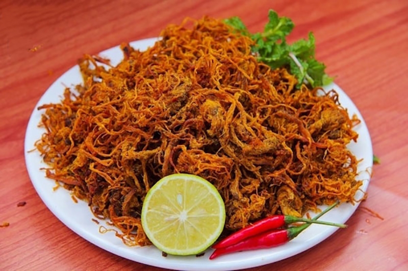 Thành phẩm khô heo làm bằng chảo chống dính