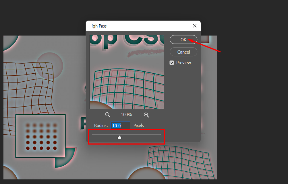 Chỉnh thanh Radius