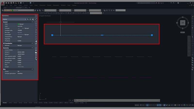 Chỉnh từng nét đứt trong bản vẽ CAD (Bước 1)