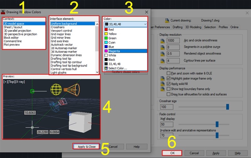 Chuyển đổi màu nền trong CAD chi tiết (Bước 3)