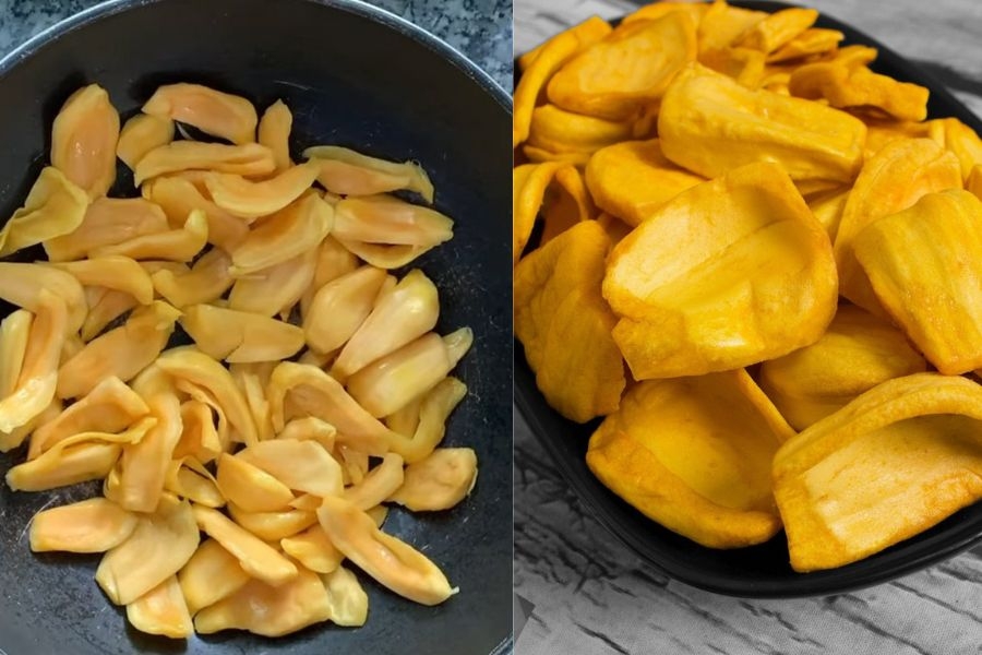 Sấy mít bằng chảo chống dính