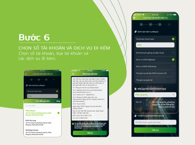 Hướng dẫn mở tài khoản Vietcombank (Bước 6)