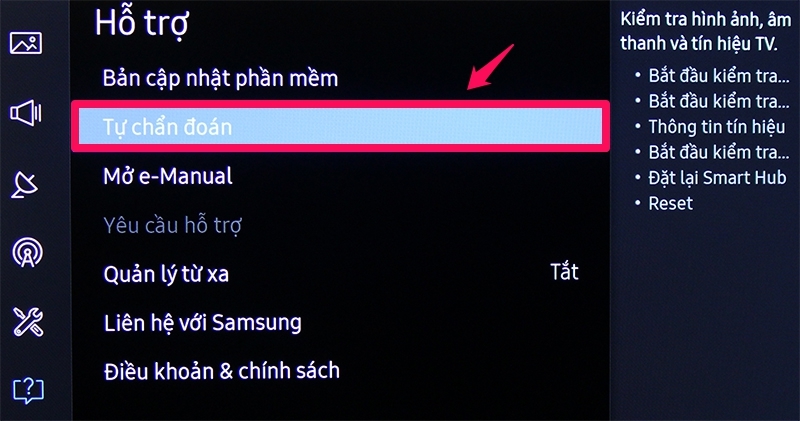 Nhấn chọn tự chuẩn đoán