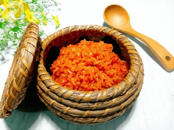 cách nấu xôi gấc bằng lò vi sóng hình 5