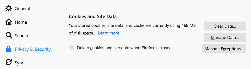 Cách xóa Cookies trên trình duyệt Mozilla Firefox