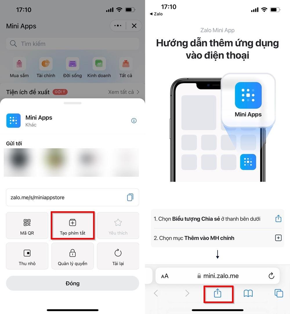 Cách thêm Mini Apps Zalo ra màn hình chính iPhone 2