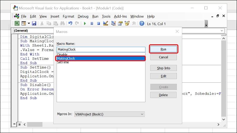 Cách tạo đồng hồ điện tử trong Excel - hình 7