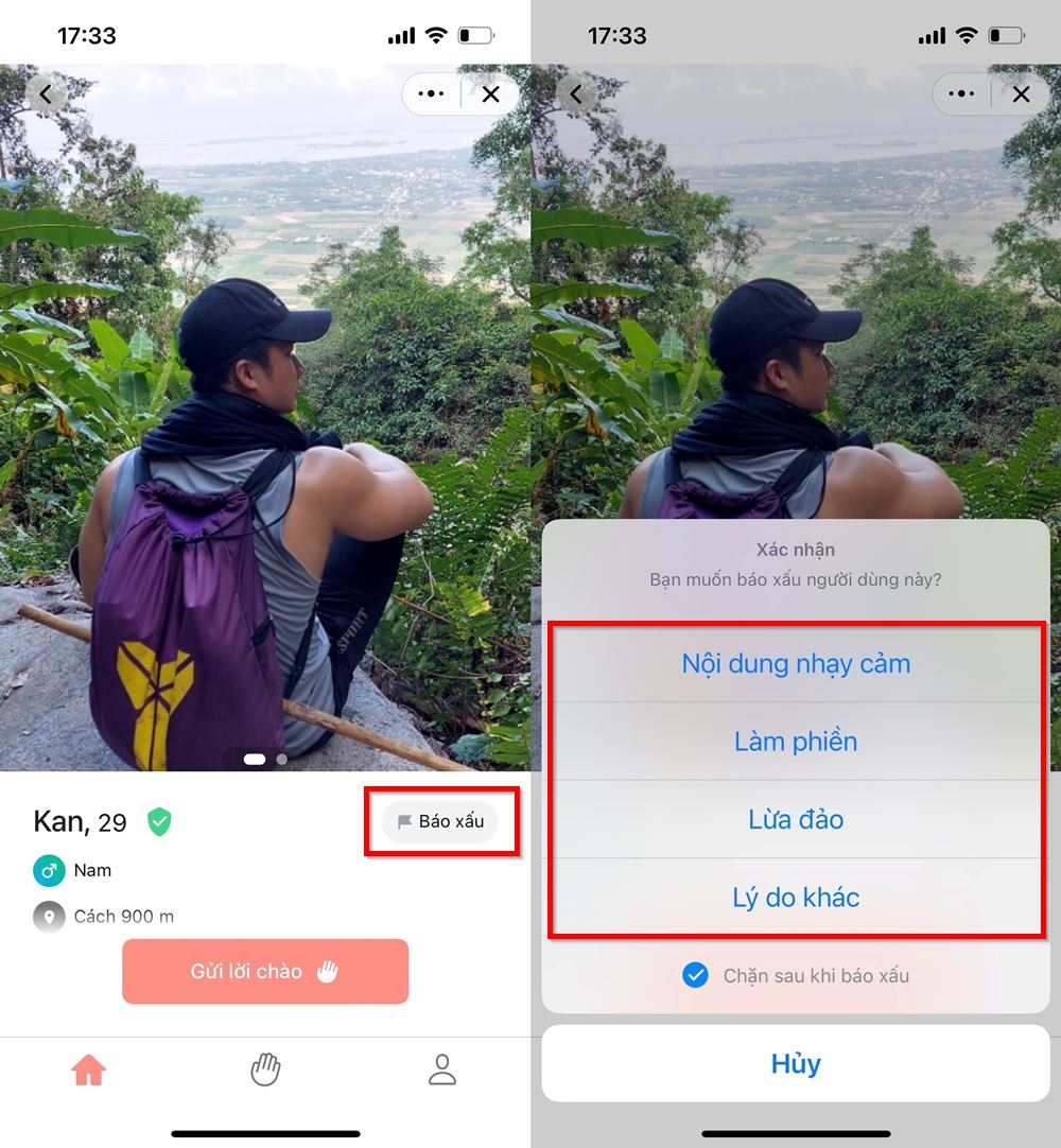 Cách báo cáo người khác ở tính năng hẹn hò trên Zalo 3