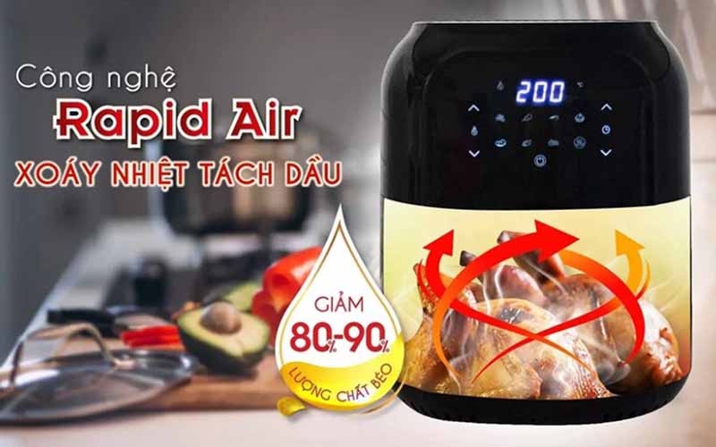Nồi chiên không dầu sử dụng công nghệ rapid air