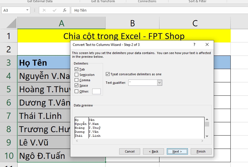 Chia cột trong Excel - Ảnh 05