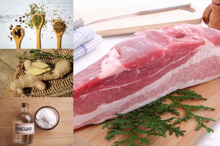 Nguyên liệu làm món heo quay