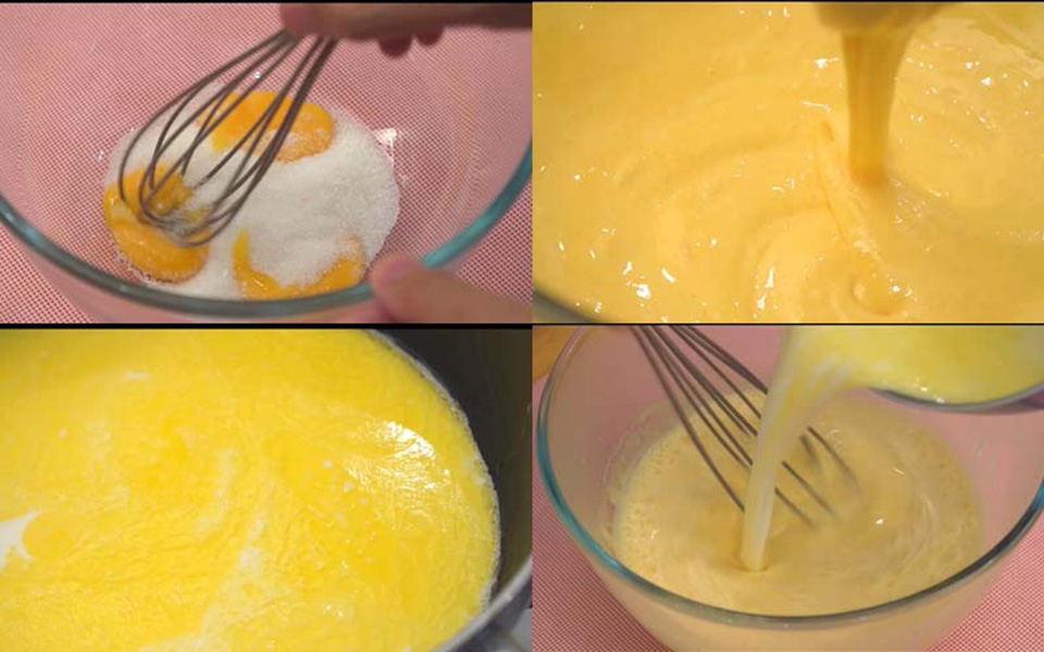 Cách làm bánh nhân trứng sữa bằng chảo chống dính bước 2