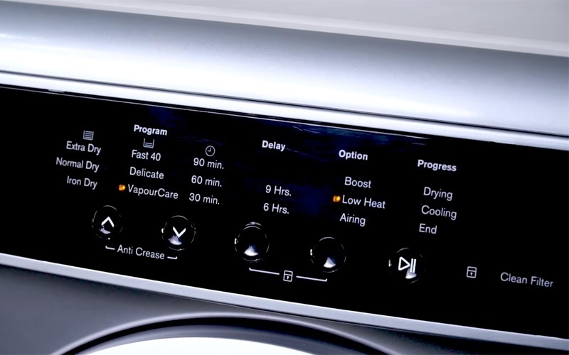 Các ký hiệu trên máy sấy quần áo: option