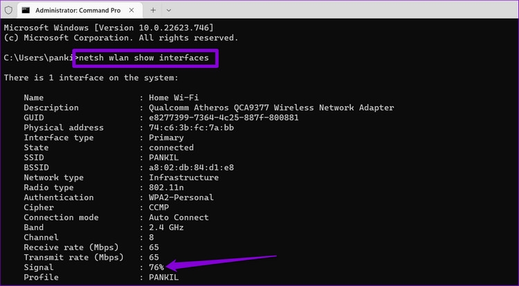 Mẹo kiểm tra cường độ tín hiệu Wi-Fi trên Windows 11 (13)