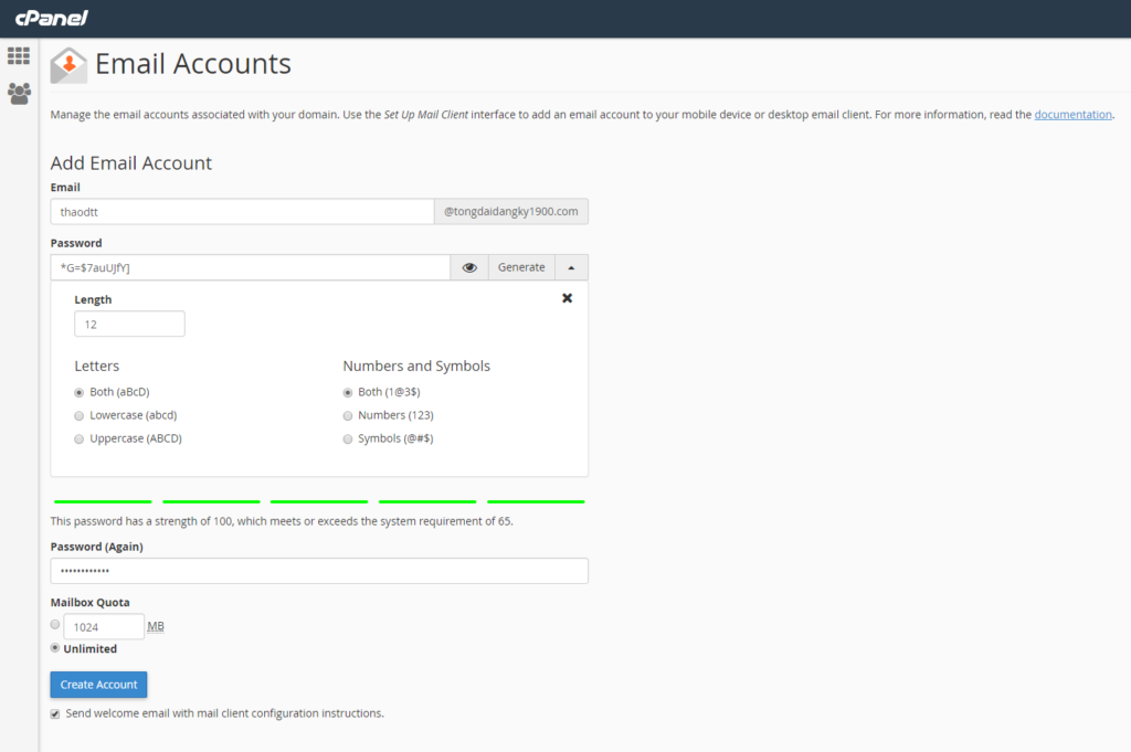 Tính năng của Cpanel