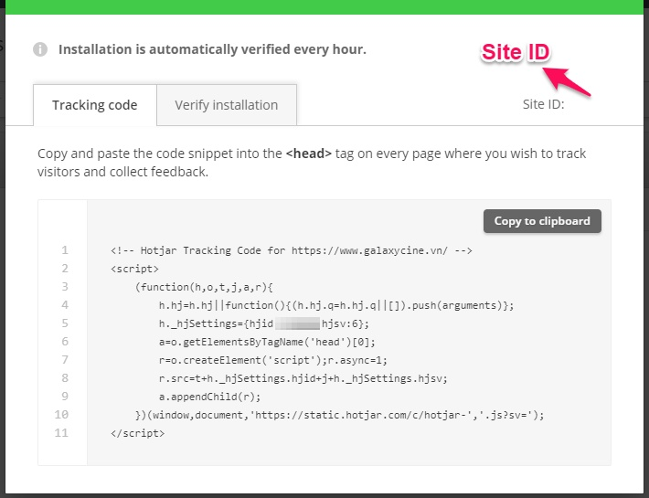 Cách cài đặt Hotjar (Bước 2)