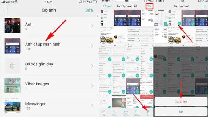 Các bước xóa ảnh, video