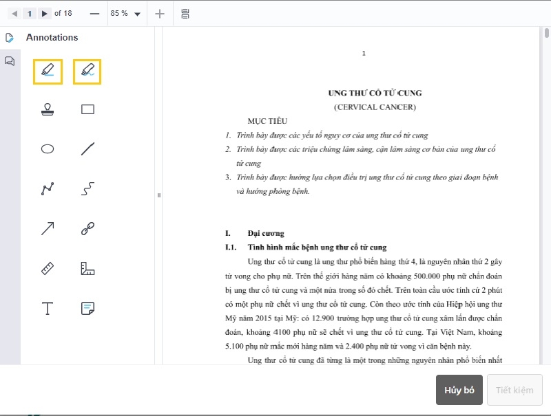 Chọn biểu tượng của highlight.