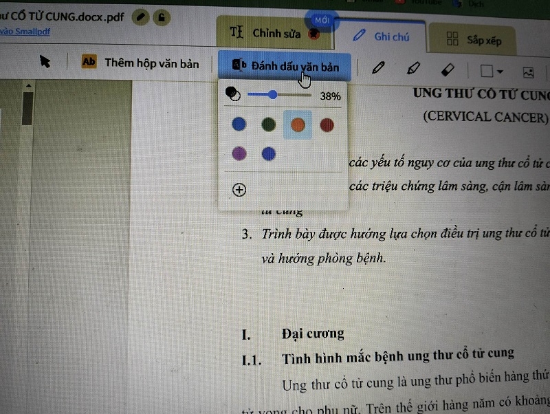 Tùy chỉnh độ dày, màu của highlight.