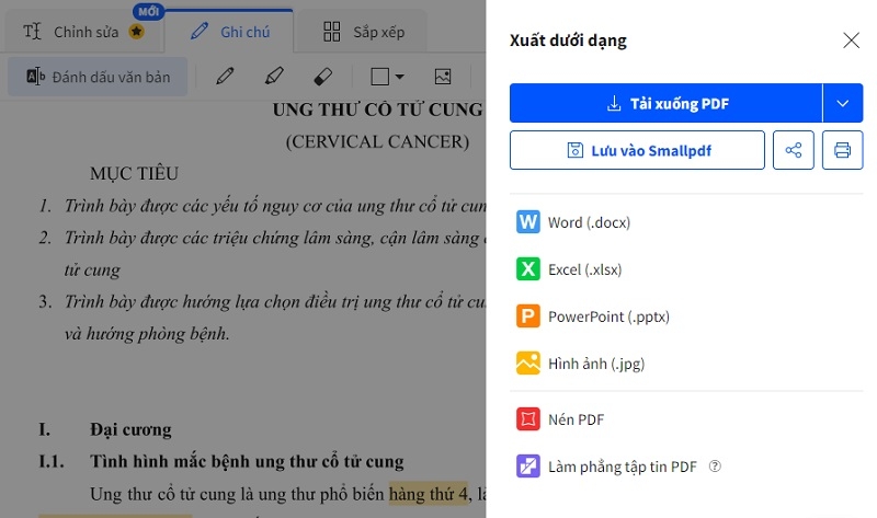 Tải bản pdf vừa chỉnh sửa về máy.
