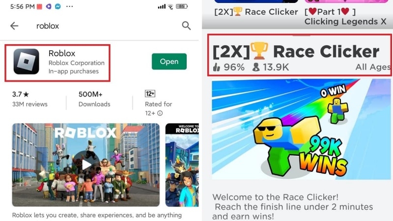 Tìm kiếm trò chơi Roblox