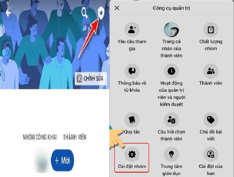 Nhấn chọn "Cài đặt nhóm".
