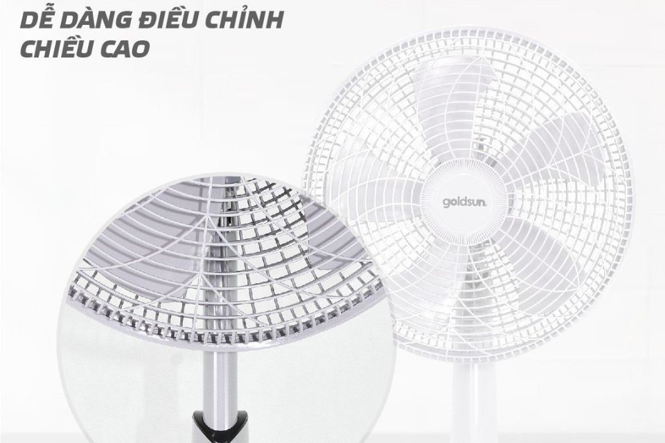 Điều chỉnh chiều cao quạt lửng Goldsun GFA-6020
