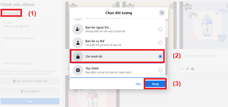 Cách ẩn ảnh trên Facebook bằng PC 6