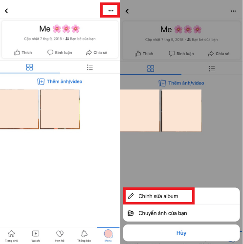 Cách ẩn ảnh trên Facebook bằng điện thoại 6