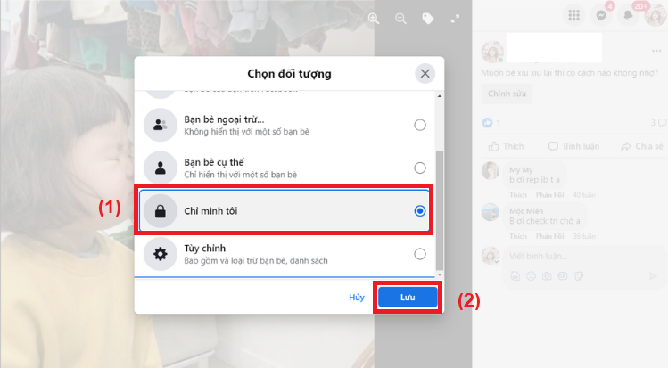 Cách ẩn ảnh trên Facebook bằng PC 3