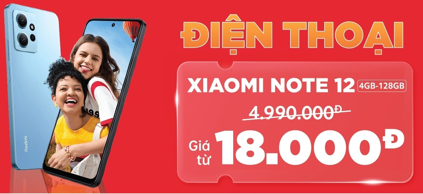 Điện thoại Xiaomi Redmi Note 12 giá chỉ từ 18.000 đồng